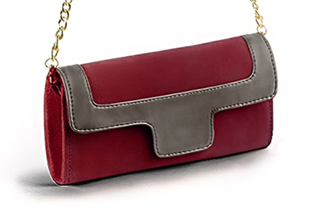 Pochette femme habill e rouge bordeaux et marron taupe Mariages